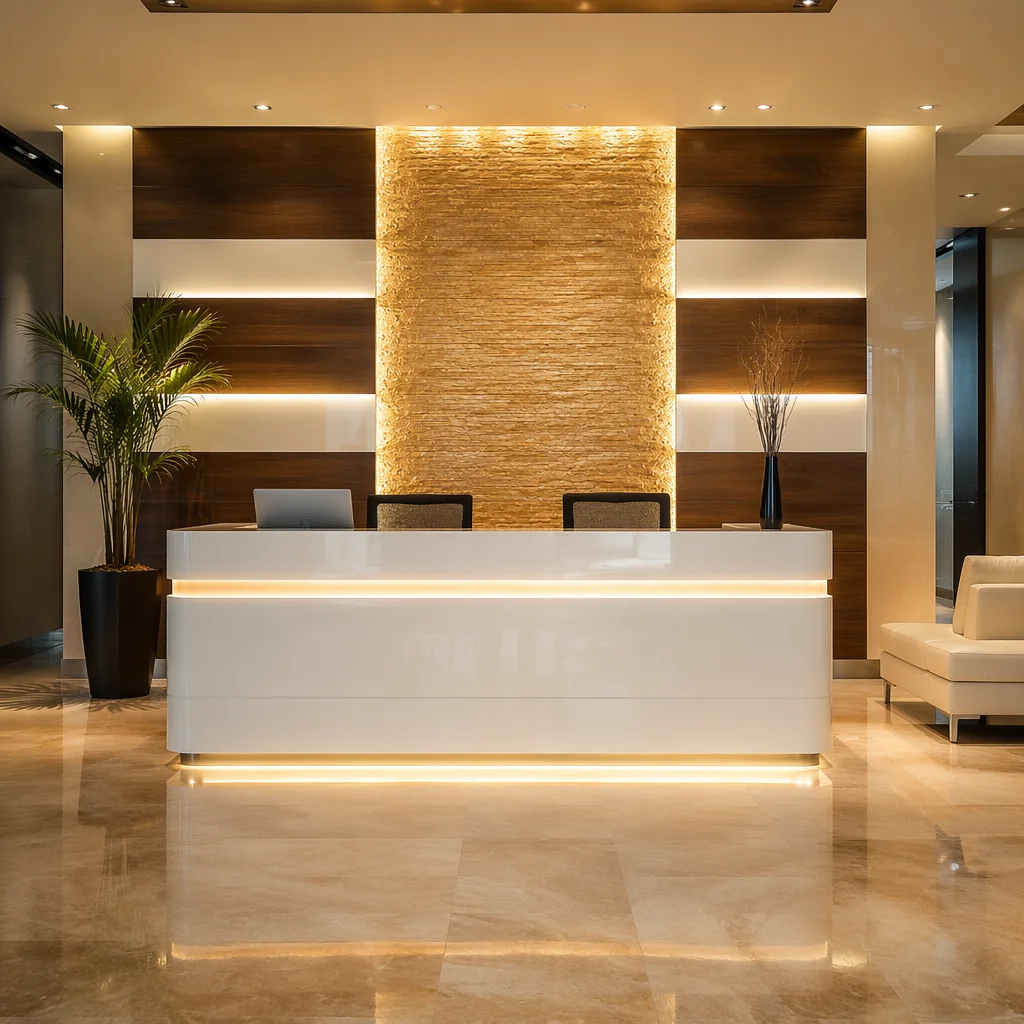 Modern Corporate Lobby Reception Desk