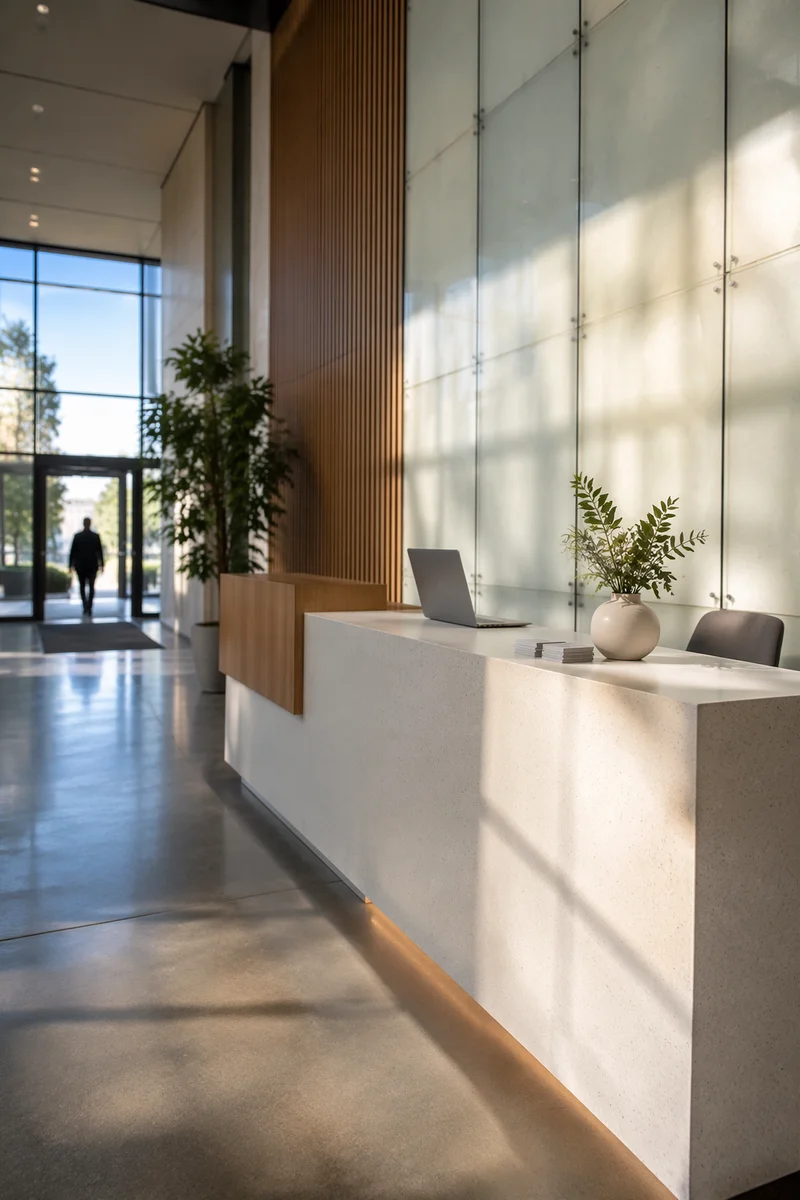 Modern Office Lobby Reception Desk Entrance