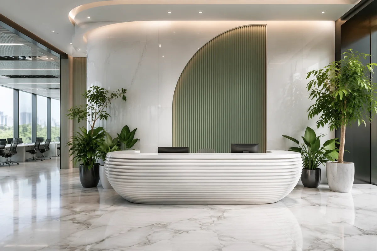 Modern Office Lobby Reception Desk Entrance