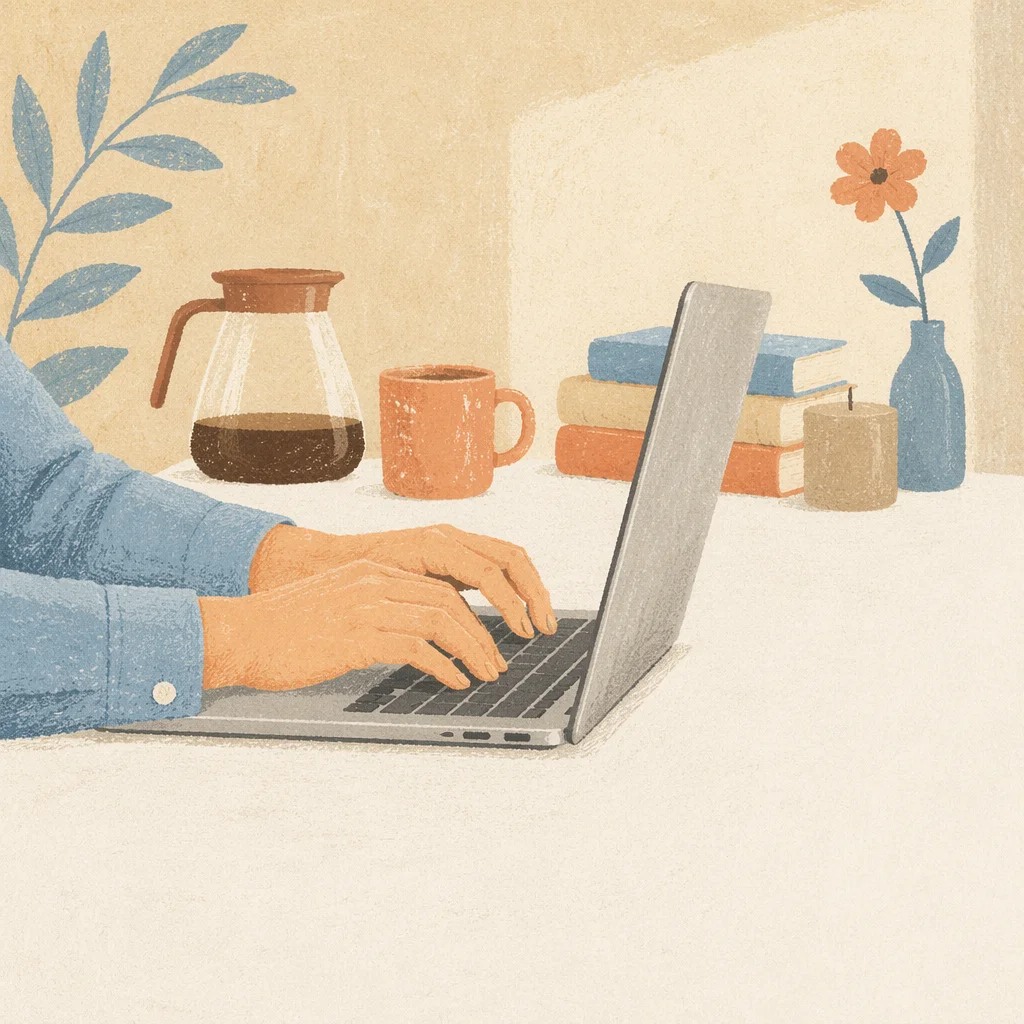 Calm Remote Work Home Office Laptop