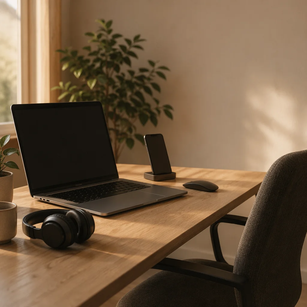 Quiet Remote Work Home Office Desk