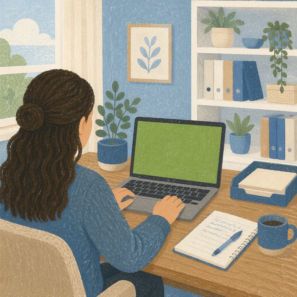 Remote Home Office Laptop Workspace