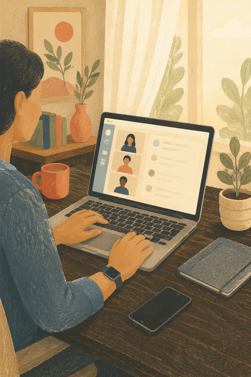 Calm Remote Work Home Office Desk