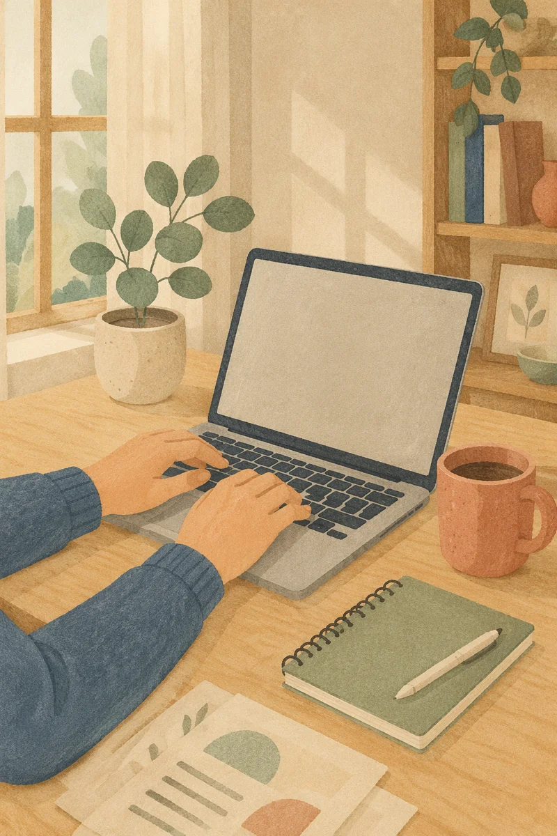 Cozy Remote Work Home Office Desk