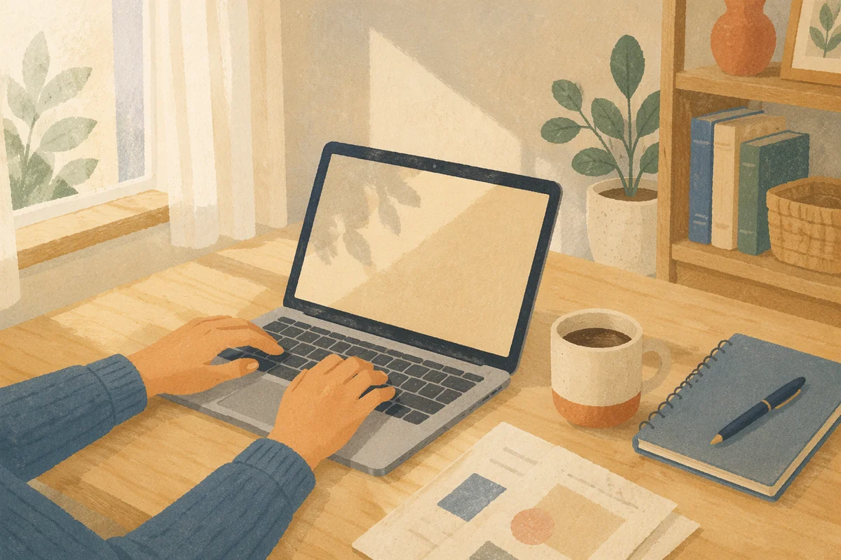 Calm Remote Work Home Office Desk