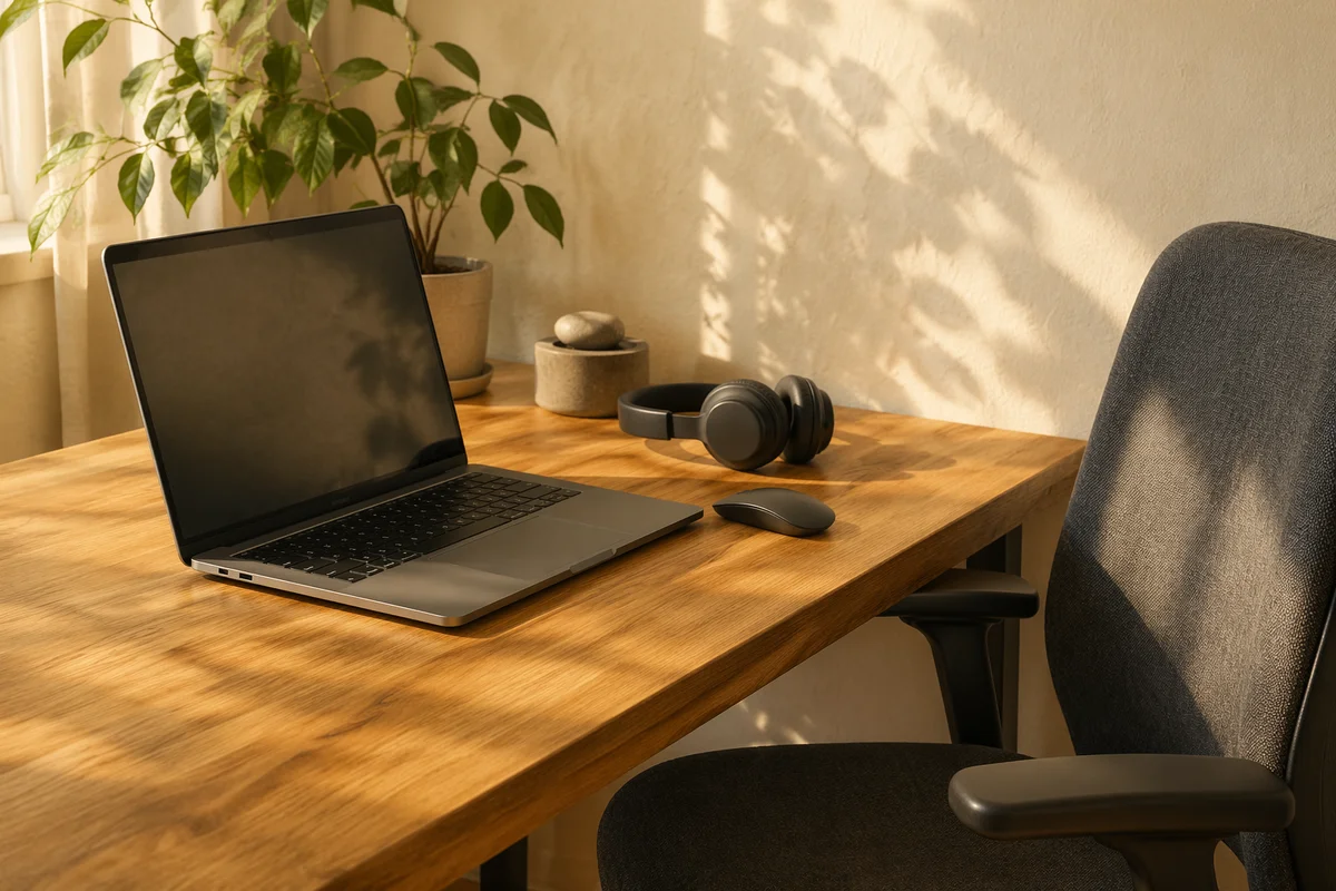 Cozy Remote Work Home Office Desk