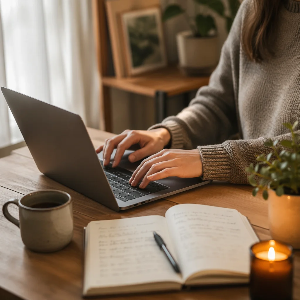 Peaceful Remote Work Home Office Morning
