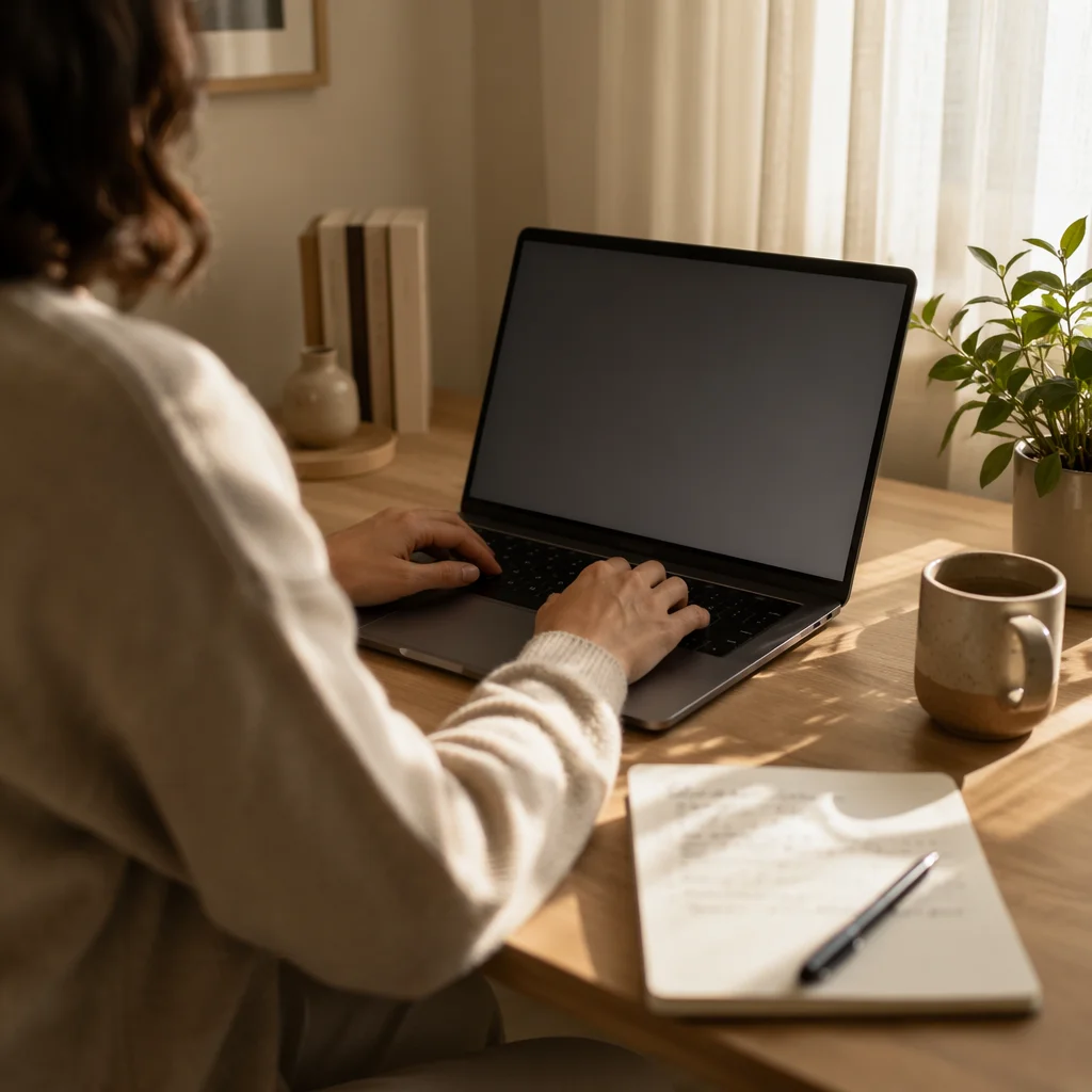 Calm Remote Work Home Office Desk