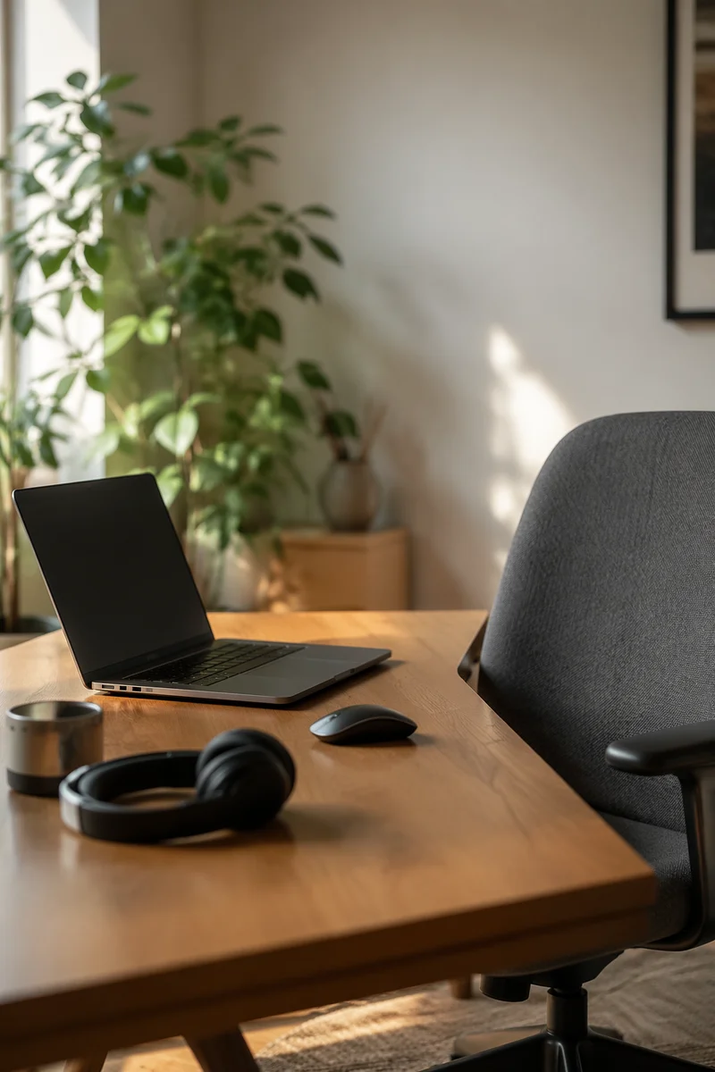 Cozy Remote Work Home Office Desk