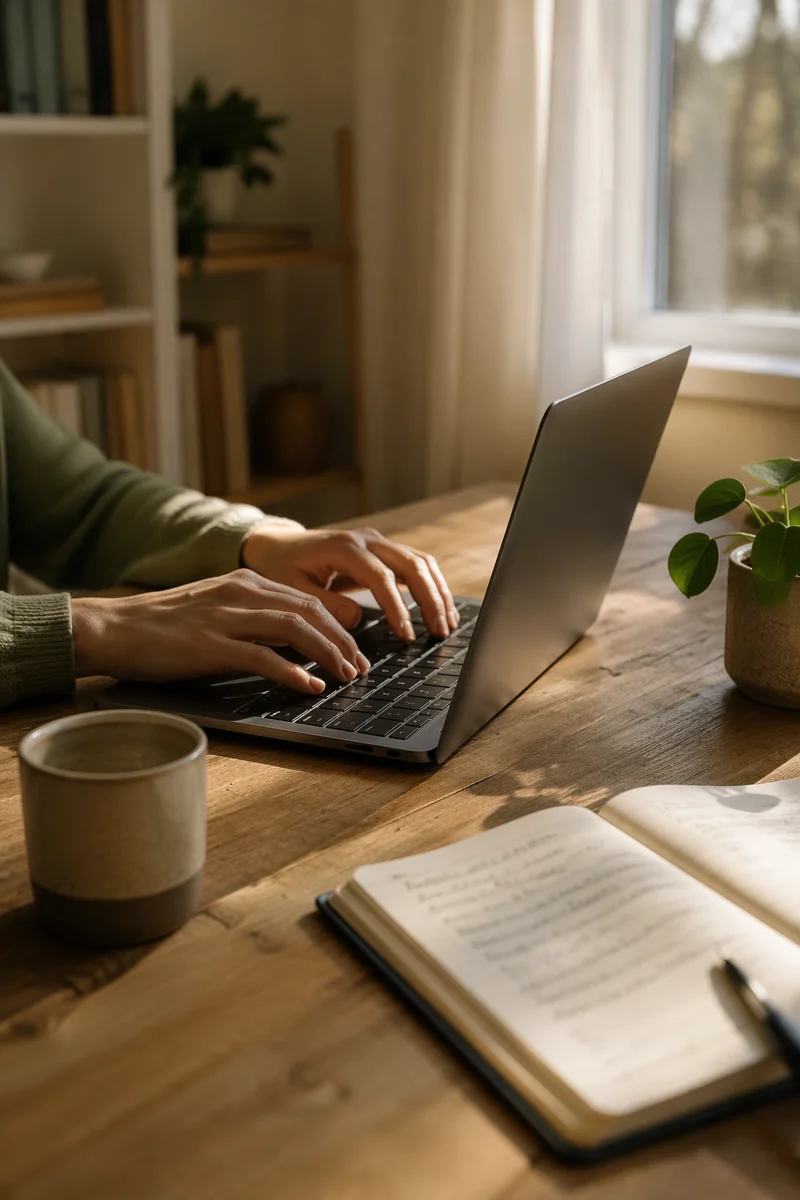 Calm Remote Work Home Office Desk