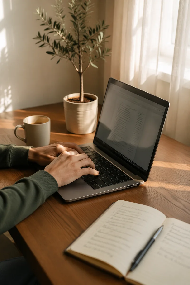 Calm Remote Work Morning Home Office