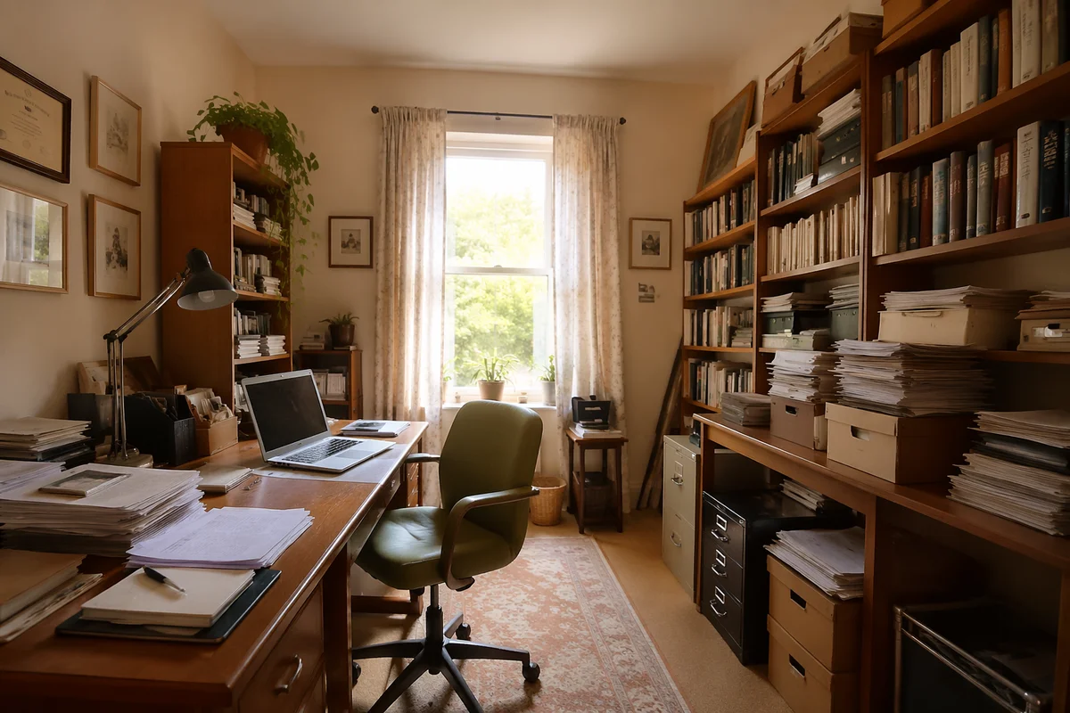 Warm Home Office Remote Work Panorama