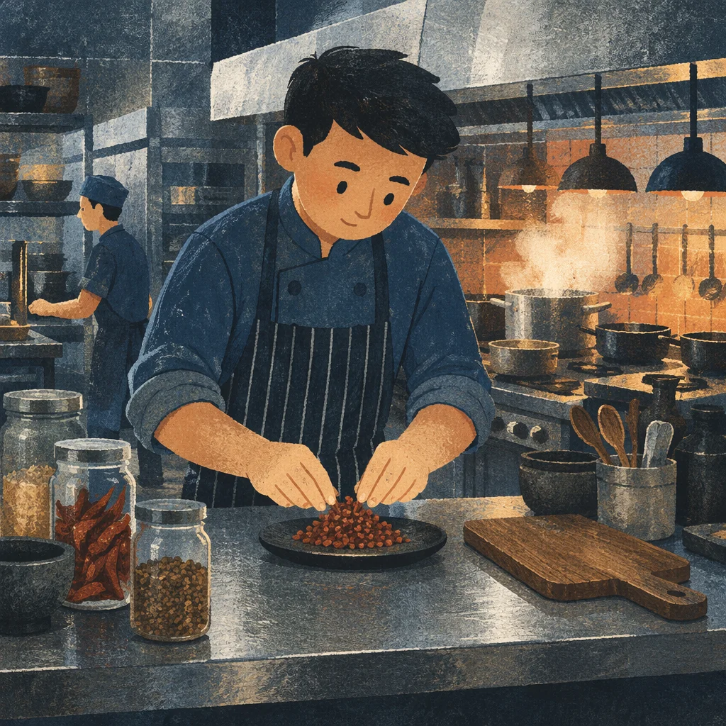 Futuristic Robot Chef in Commercial Kitchen