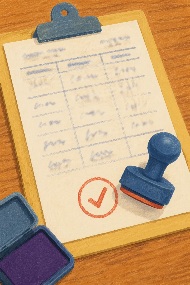 Business Document Approval With Rubber Stamp