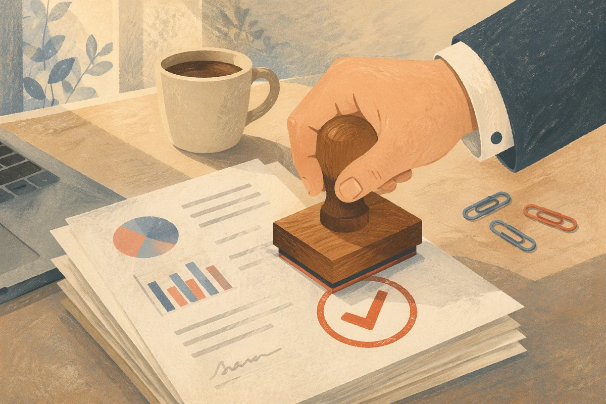 Rubber Stamp Approving Business Documents