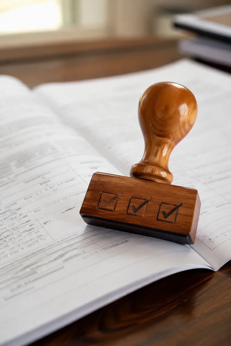 Rubber Stamp Approval on Business Document