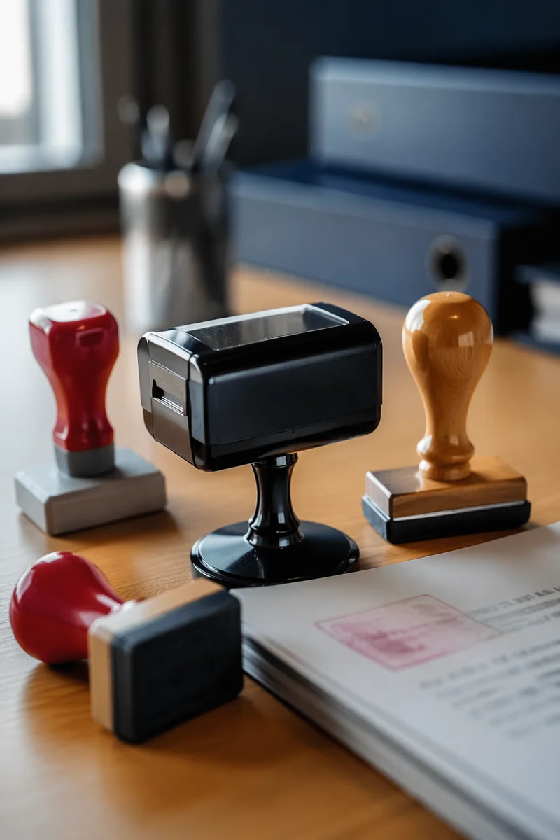 Rubber Stamp Approval on Business Documents