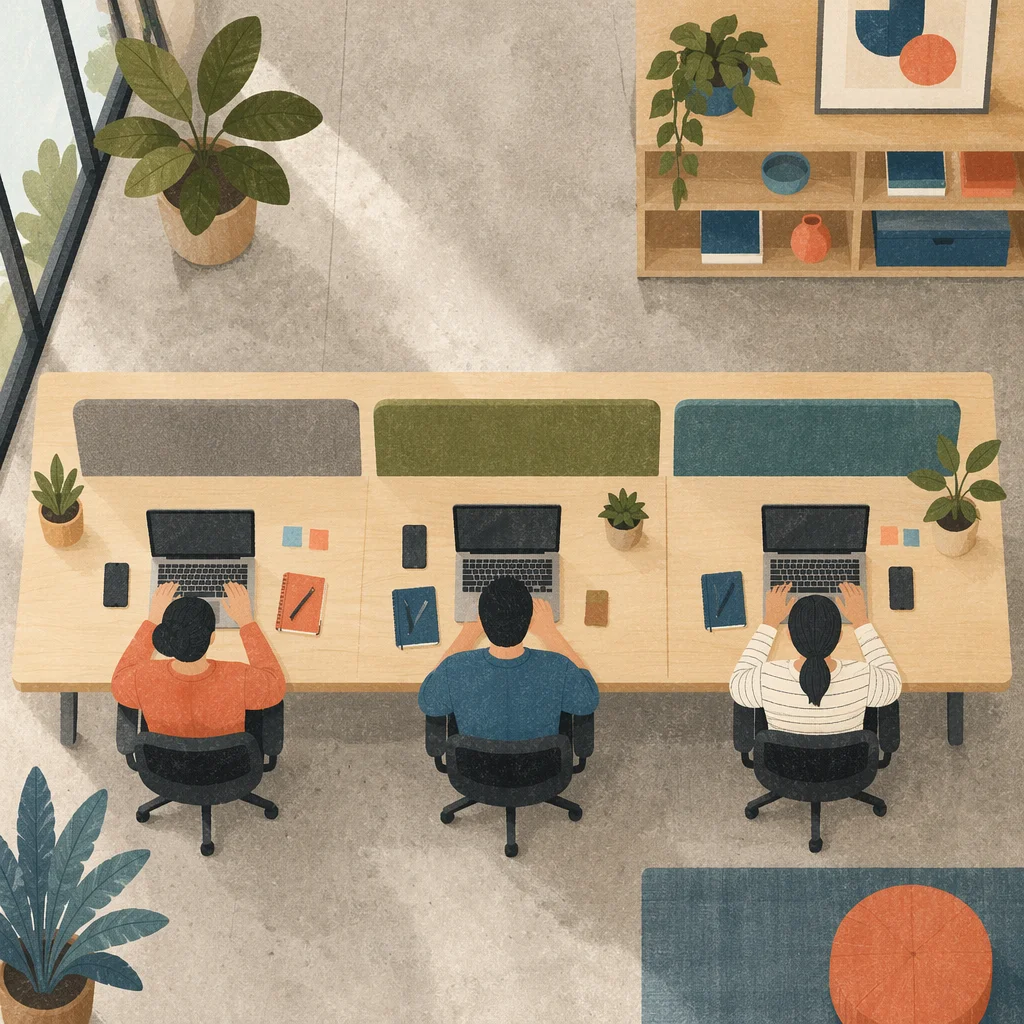 Shared Hot Desking Open Office Workspace