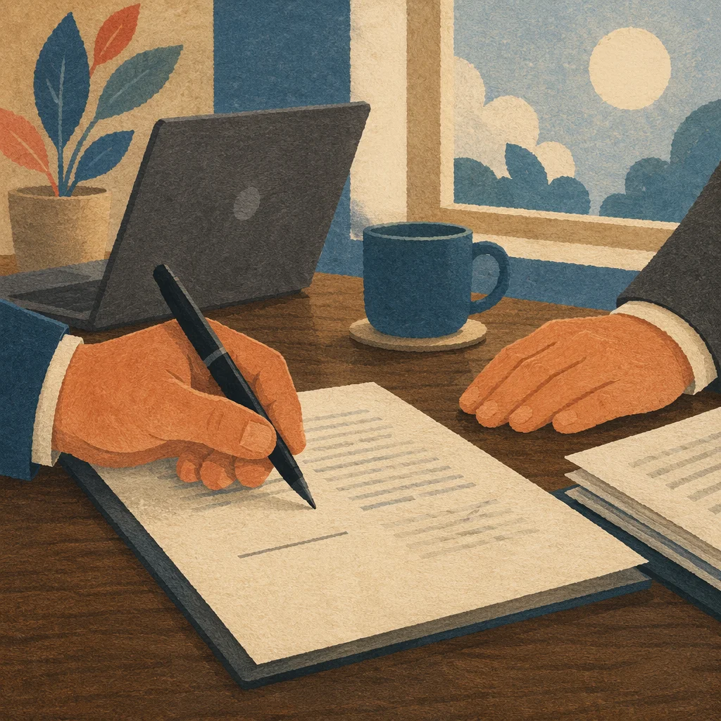 Business Contract Signing with Pen