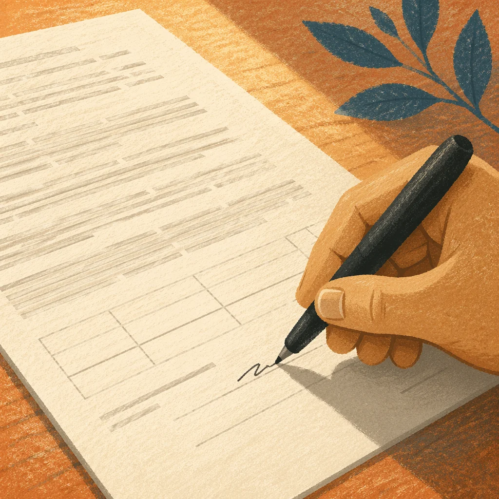 Signing a Business Contract in Sunlight