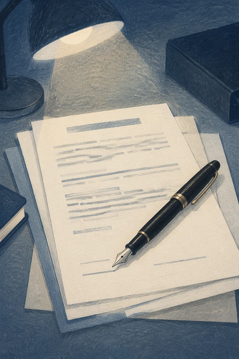 Black Pen on Contract Signature Lines