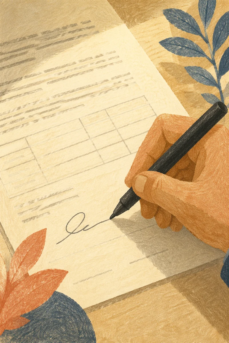 Business Contract Signing With Black Pen