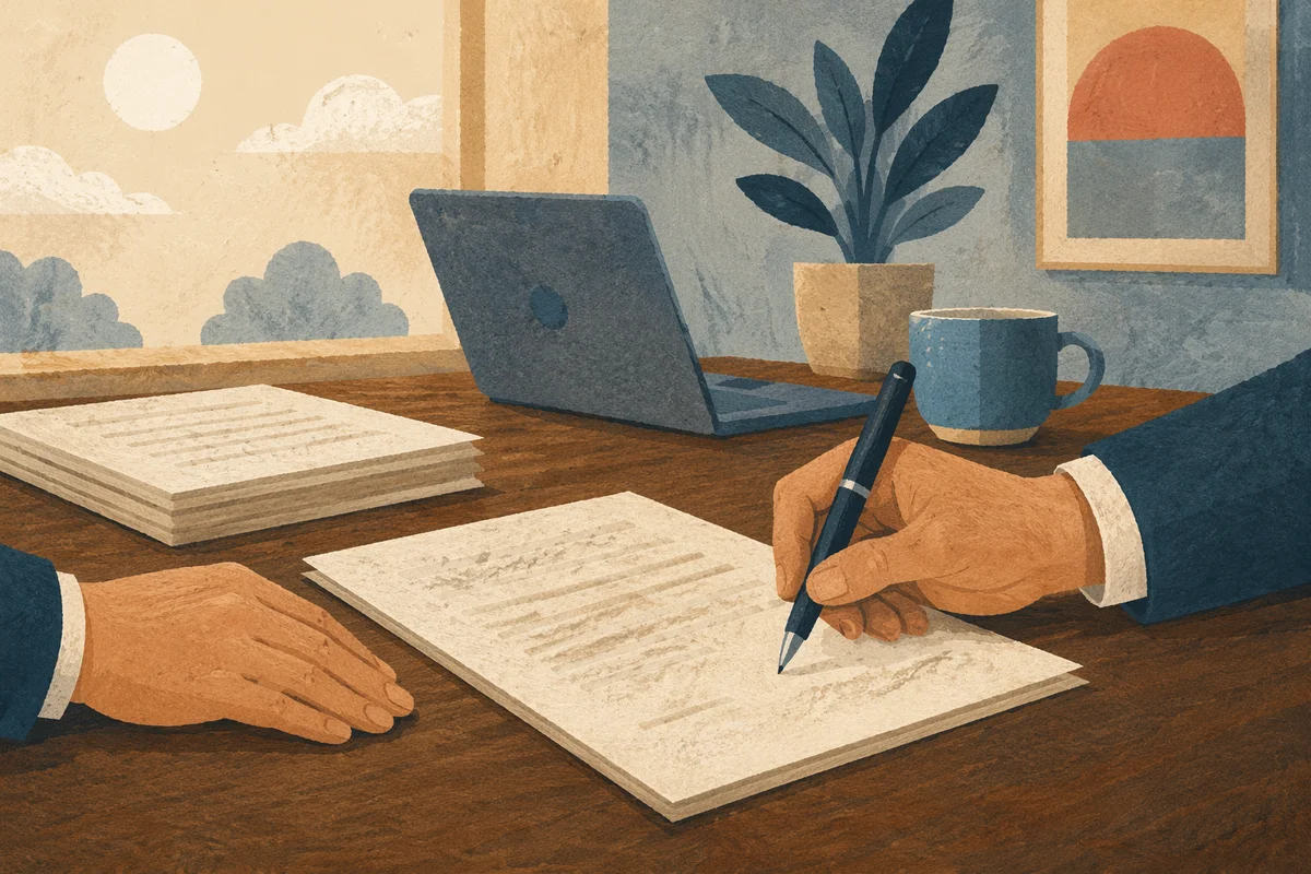 Business Contract Signing With Black Pen