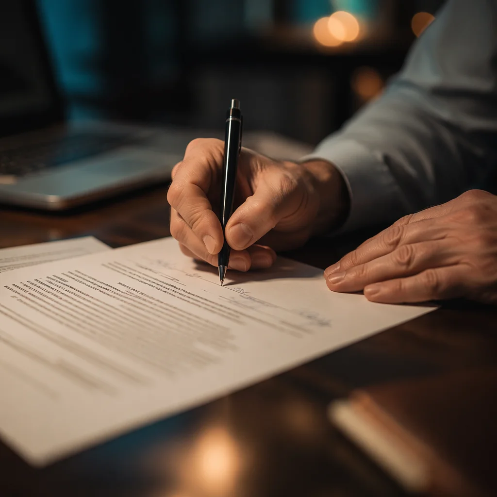 Professional Hands Signing Business Contract