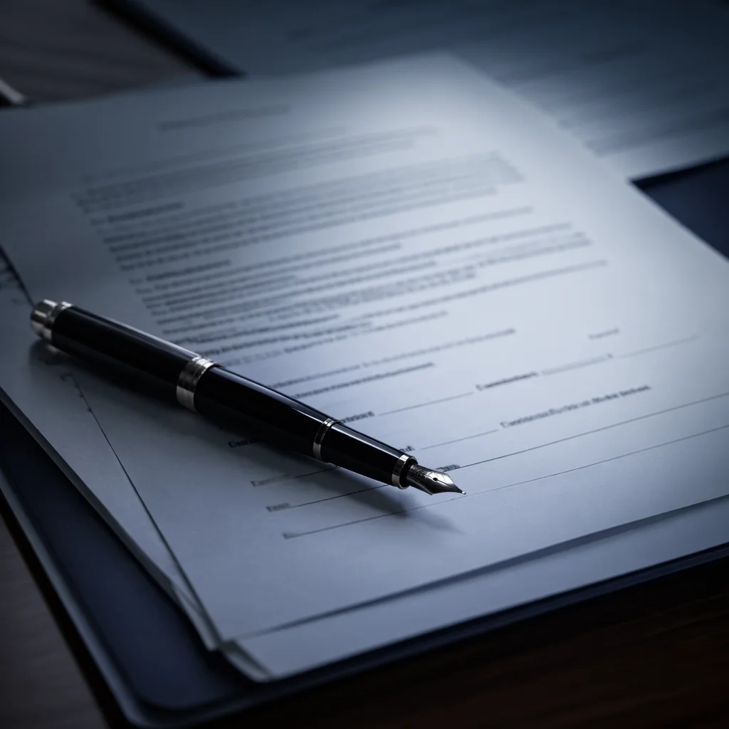 Professional Contract Signing With Fountain Pen