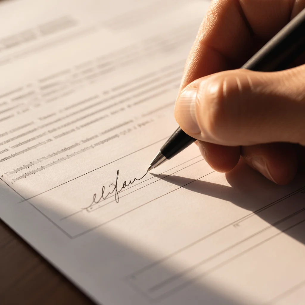 Business Contract Signing With Black Pen