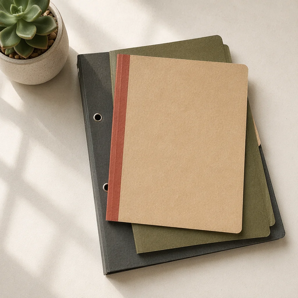 Organized Office Folders on Minimal Desk