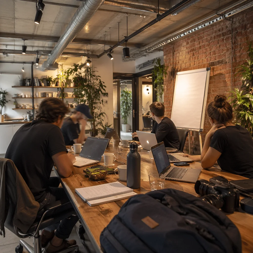Energetic Startup Garage Team Workspace