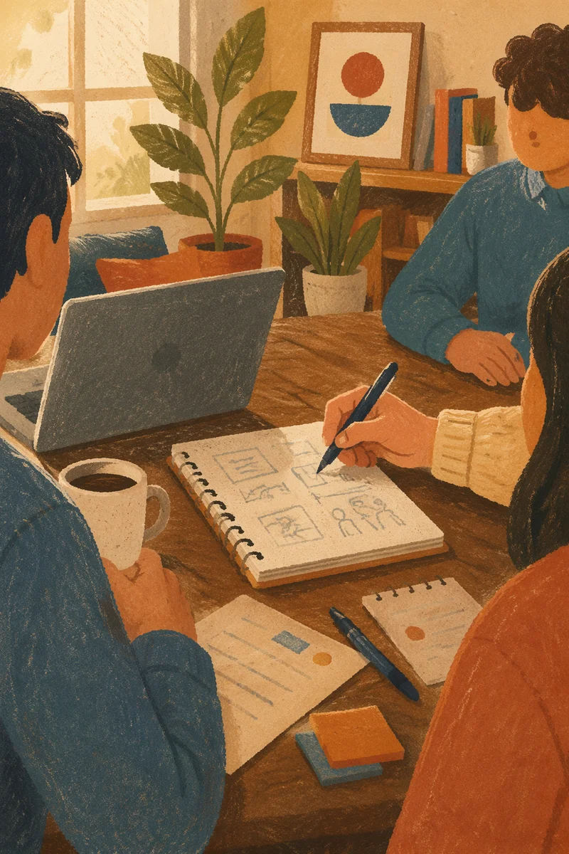 Casual Startup Workspace with Plants