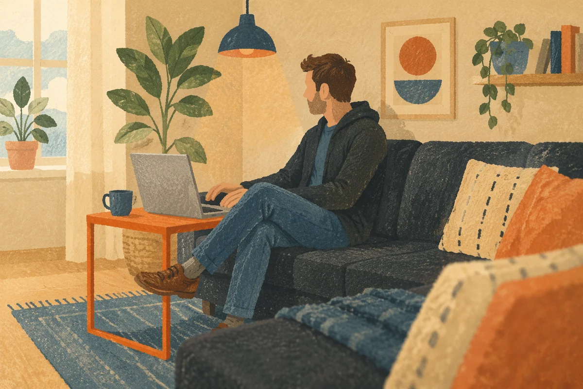Casual Startup Office Lounge With Plants