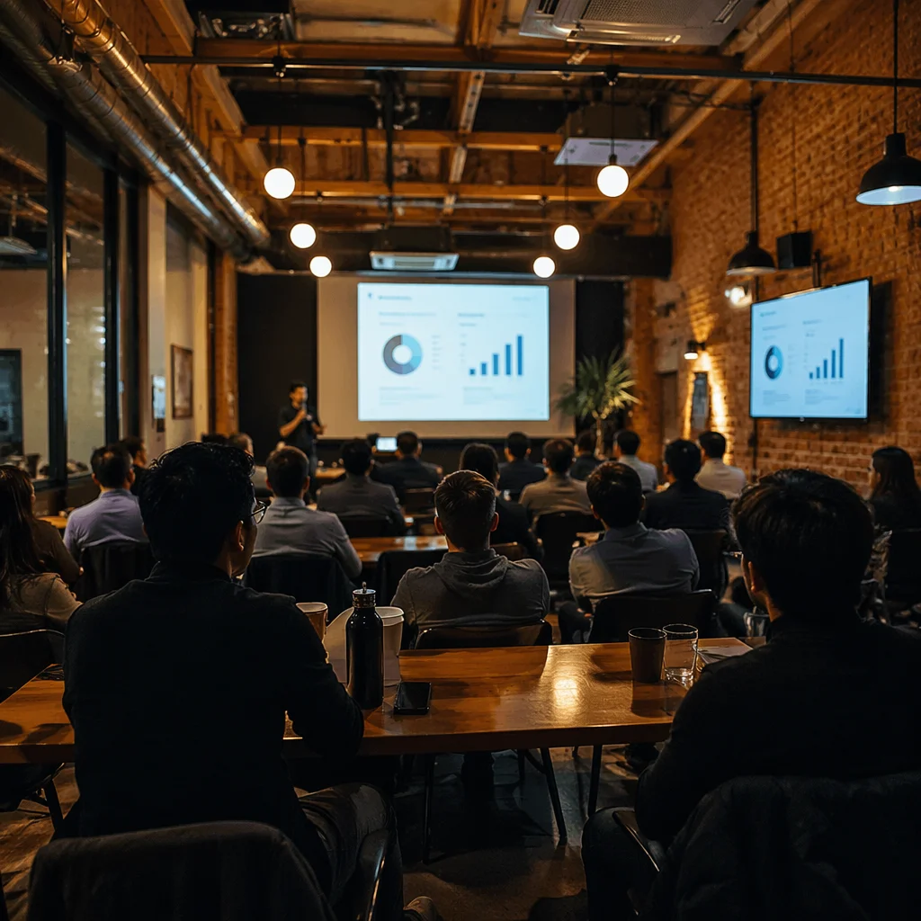 Startup Pitch Presentation in Coworking Space