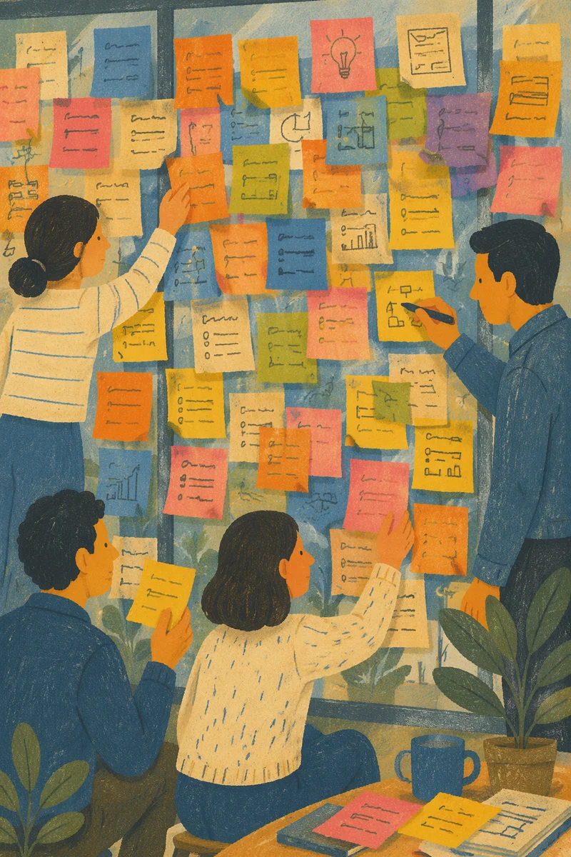 Colorful Sticky Notes on Office Planning Wall