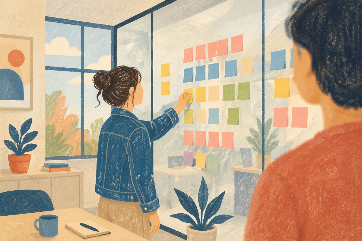 Colorful Sticky Note Planning Wall