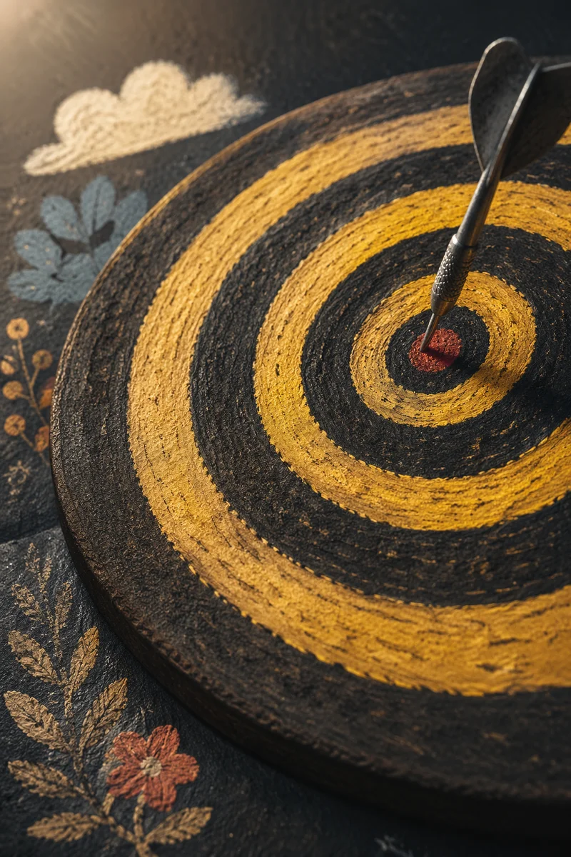 Dartboard Bullseye for Business Goal Achievement