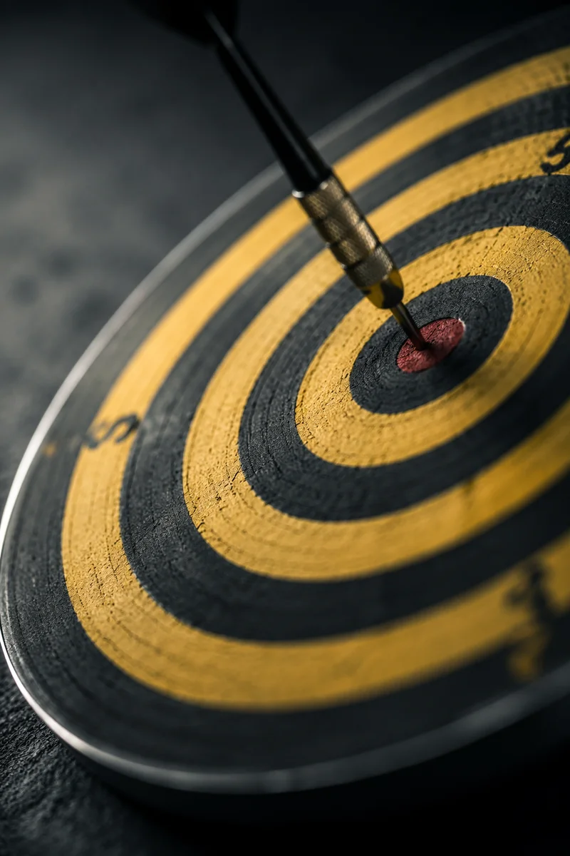 Dartboard Bullseye for Strategic Business Goals
