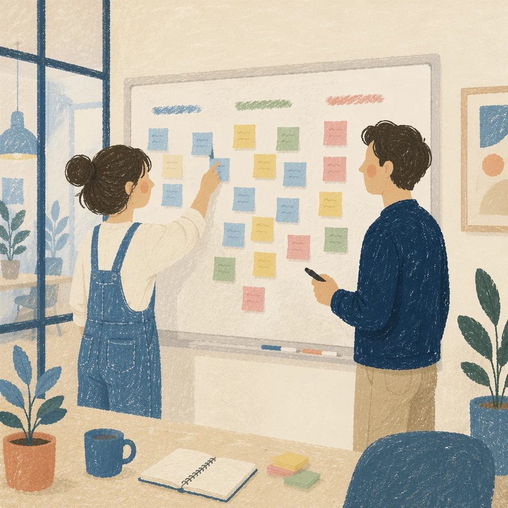 Collaborative Brainstorming with Colorful Sticky Notes