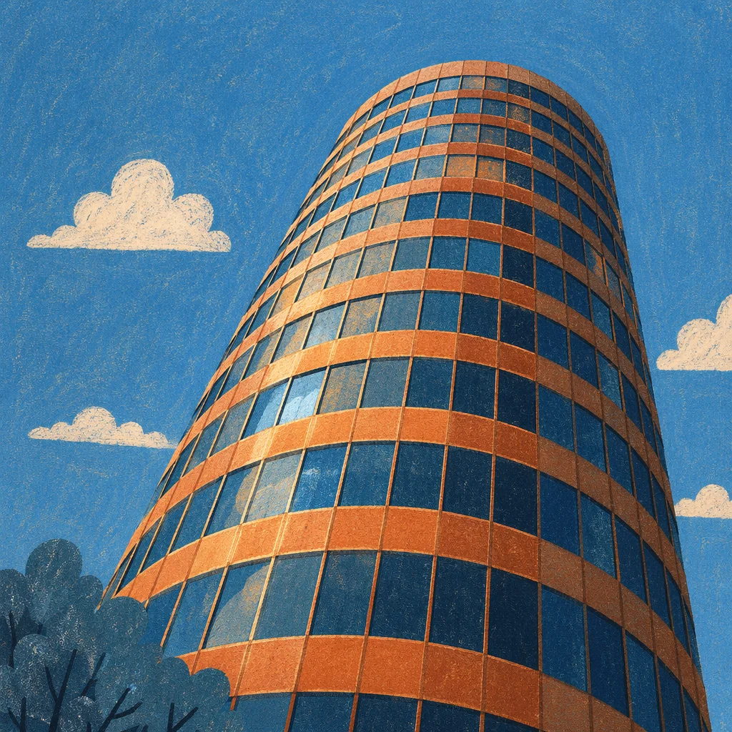 Copper Office Tower Under Blue Sky