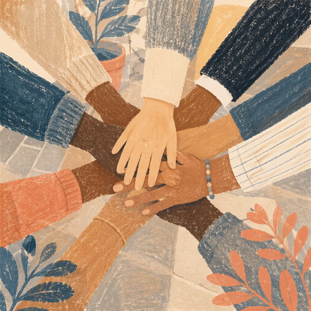 Diverse Team Hands United in Collaboration