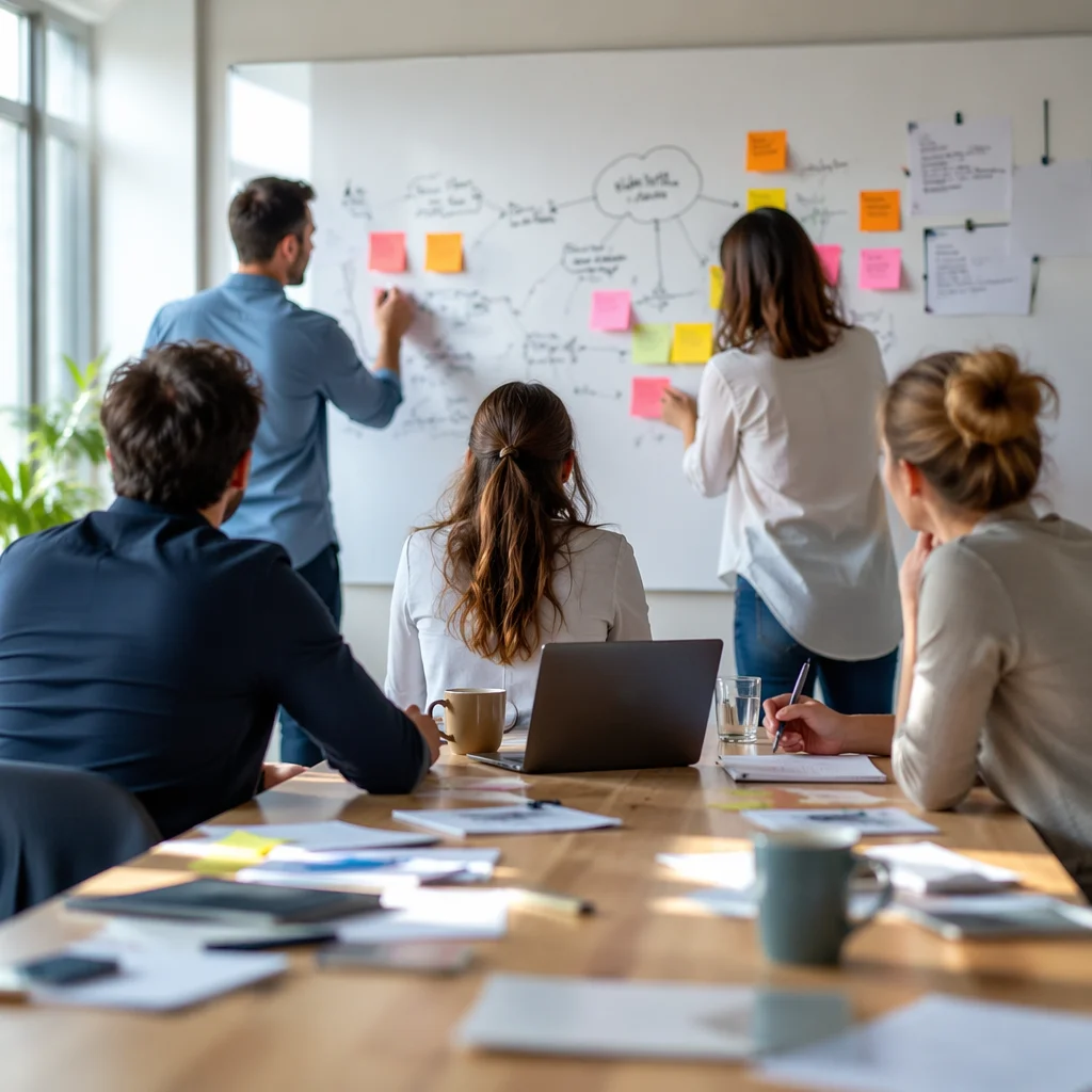 Creative Team Brainstorming in Modern Office