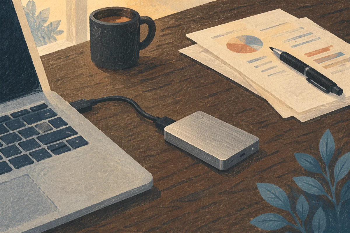 USB Drive and Documents on Business Desk