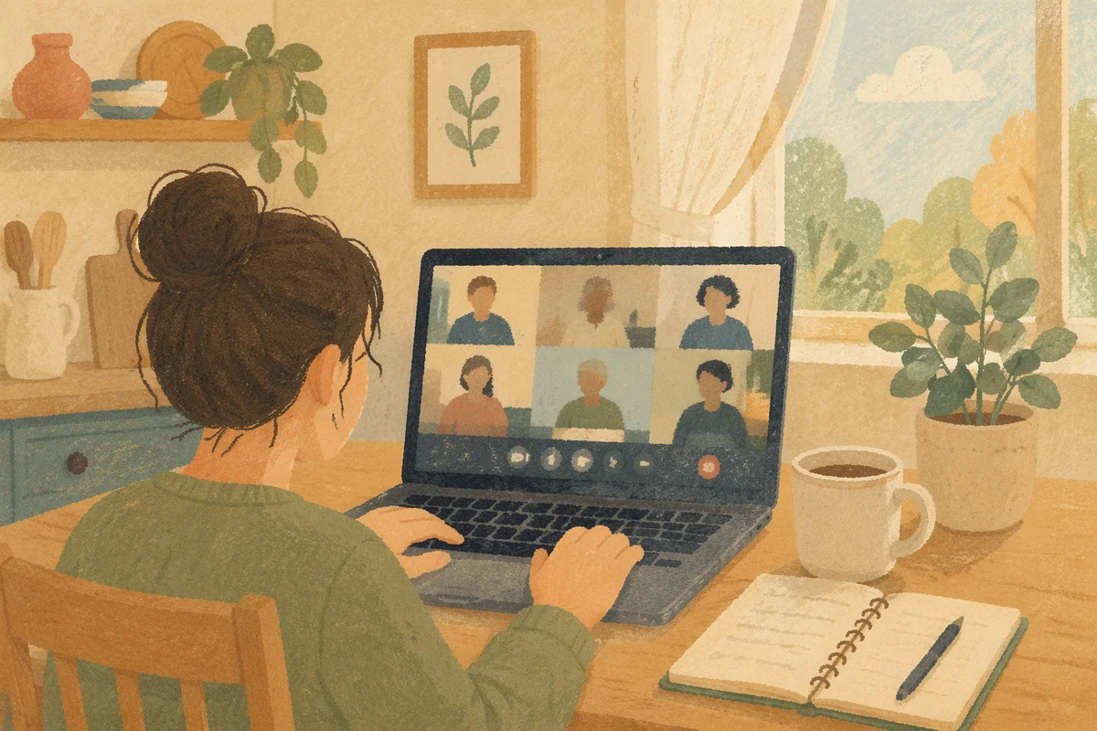 Remote Video Meeting at Home Workspace