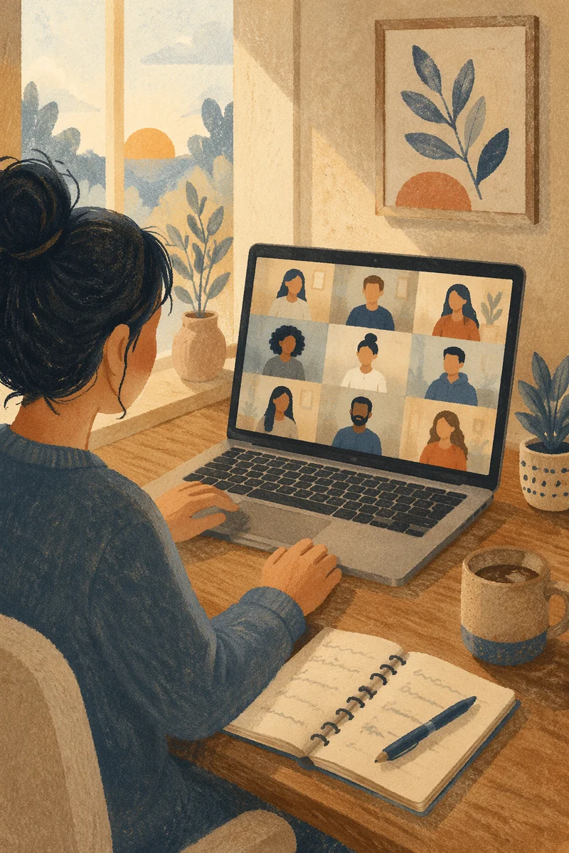 Laptop Video Conference in Home Office