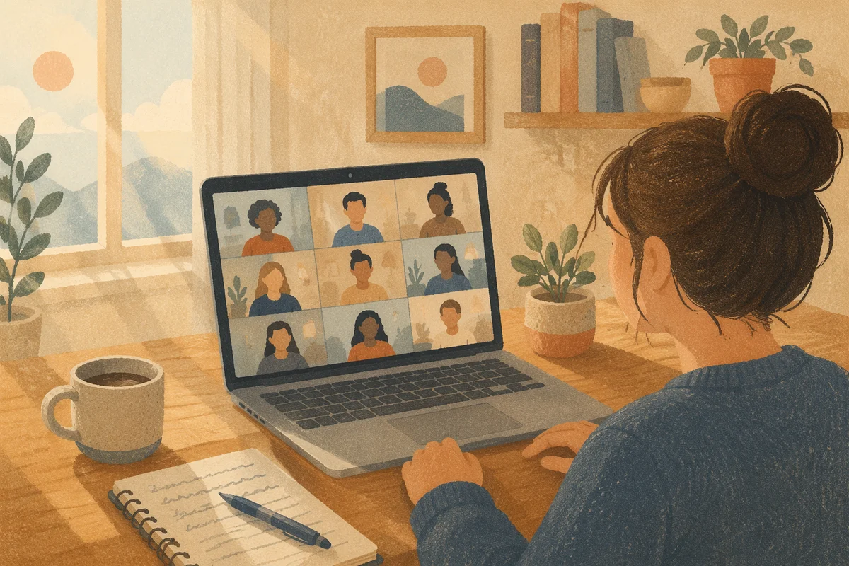 Laptop Video Conference in Home Office