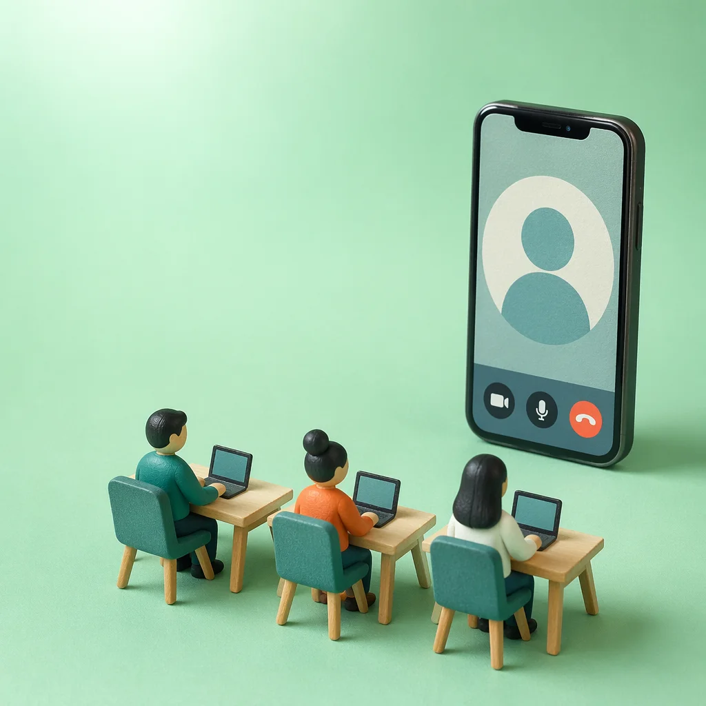 Remote Business Meeting on Smartphone