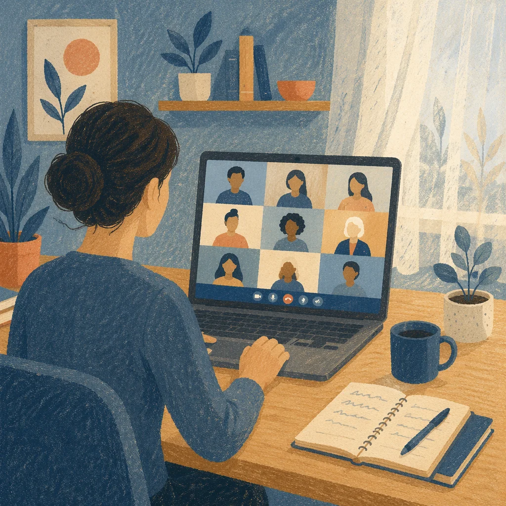 Focused Video Conference at Home Office