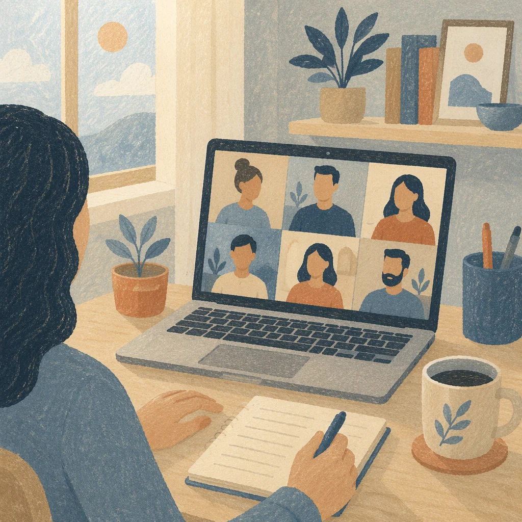 Remote Video Conference at Home Office